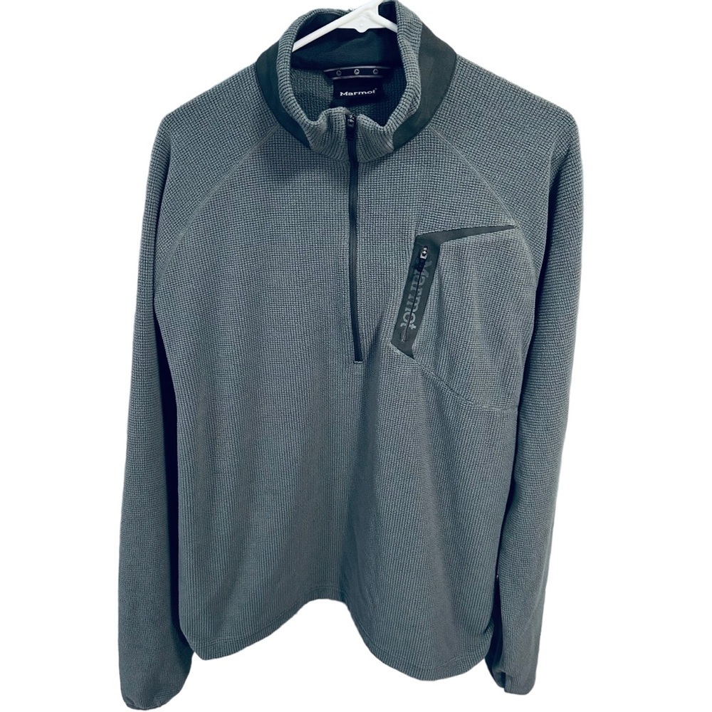 MARMOT Half Zip Base Layer Thermal Pullover Men’s Large Gray Grey